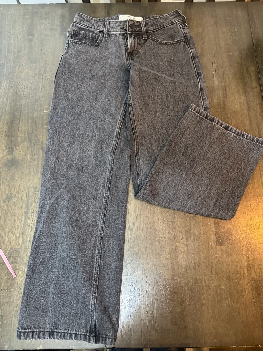 Hollister Women's Straight Leg Jeans - Charcoal